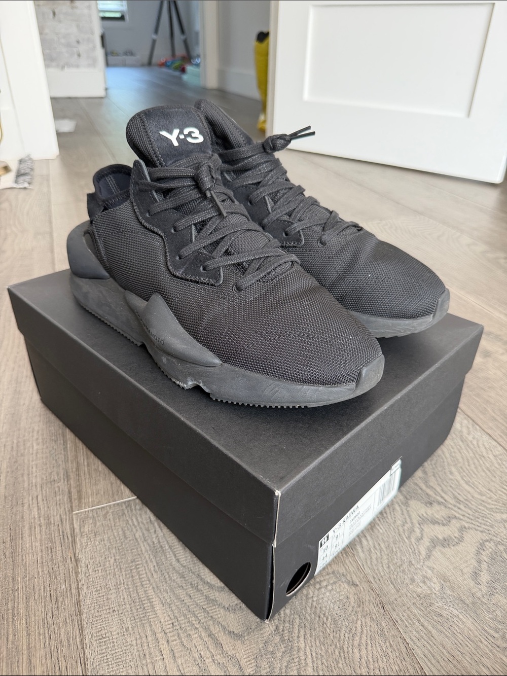 Y-3 Men’s Black Low-Top Knit Sneakers